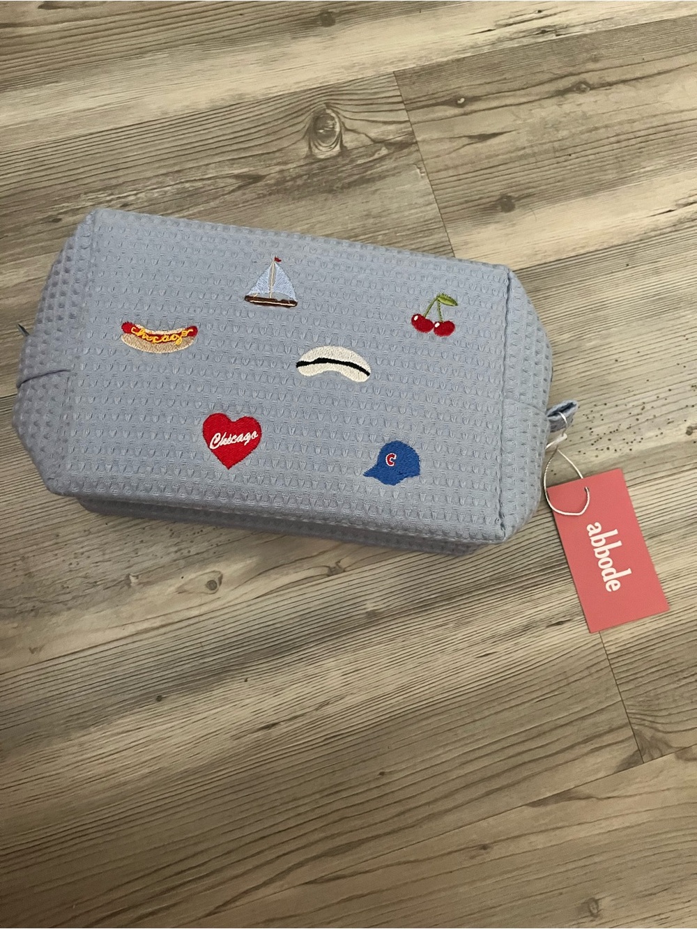 Abbode Light Blue Patch Cosmetic Pouch